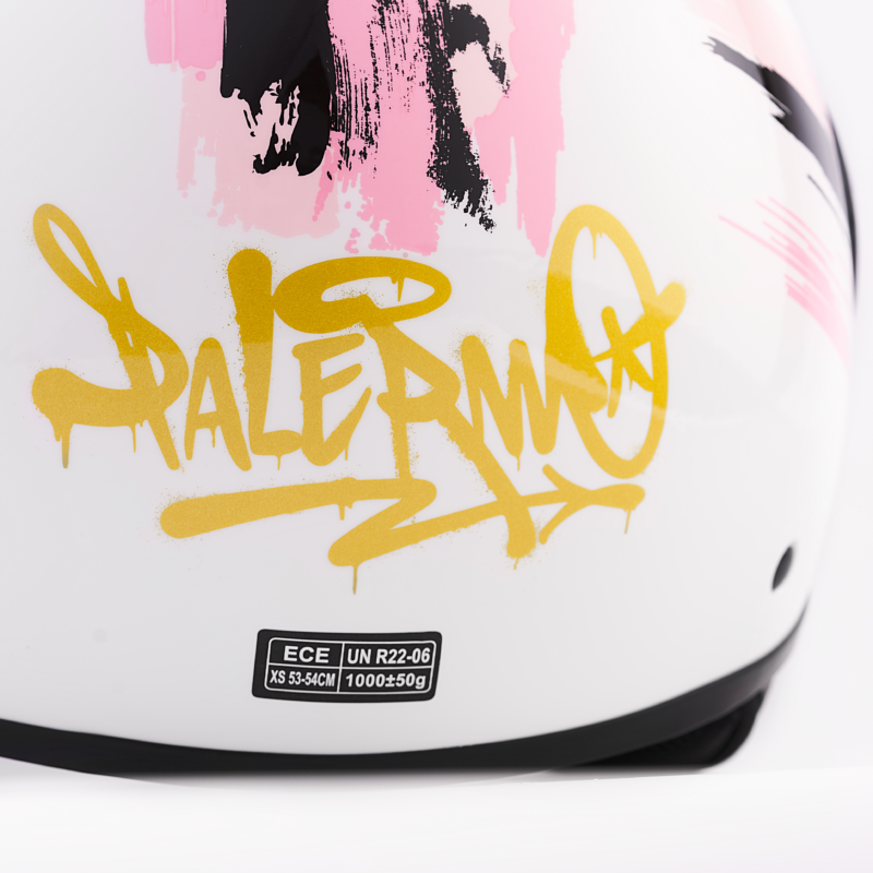 dettaglio retro casco bianco palermo fc